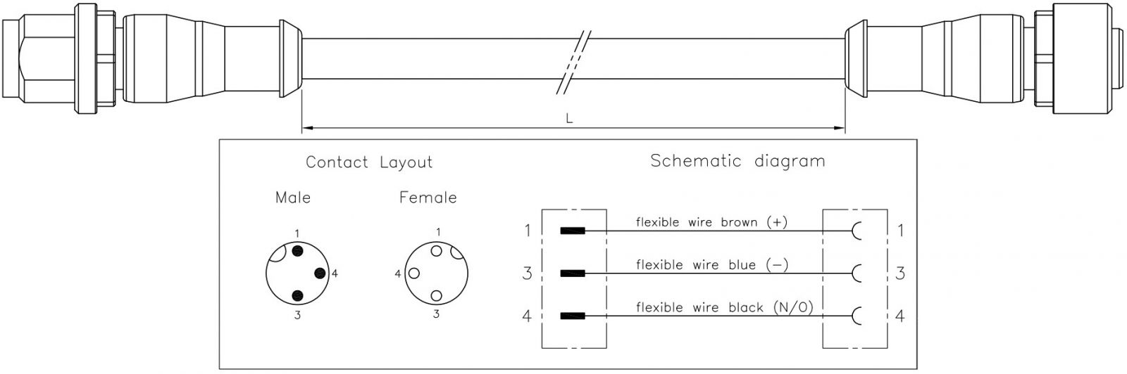 כבל לסנסורים TE CONNECTIVITY 2273112-4